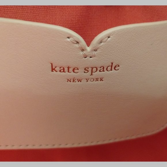 KATE SPADE HIBISCUS TEA SAM CANVAS PLUNGE MEDIUM SATCHEL - USED - Picture 3 of 7
